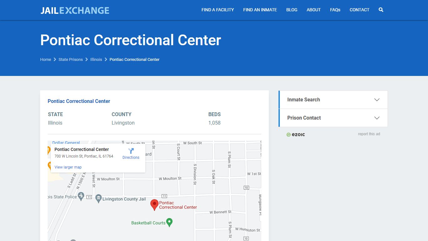 Pontiac Correctional Center Prisoner Search - JAIL EXCHANGE