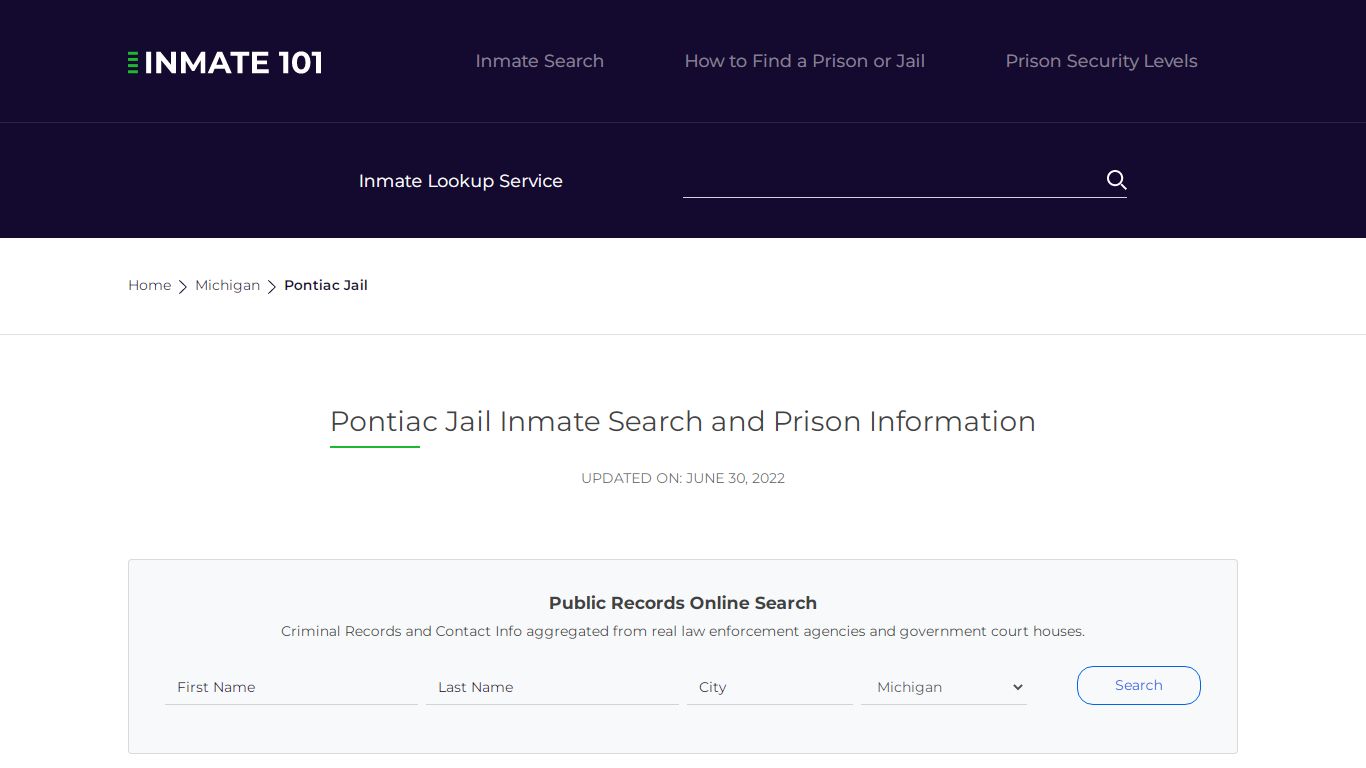 Pontiac Jail Inmate Search and Prison Information